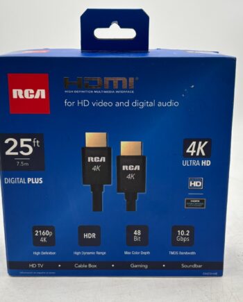 RCA Digital Plus DH25HHE 25ft 4K HDMI Cable, 48 bit, Ultra HD, New!