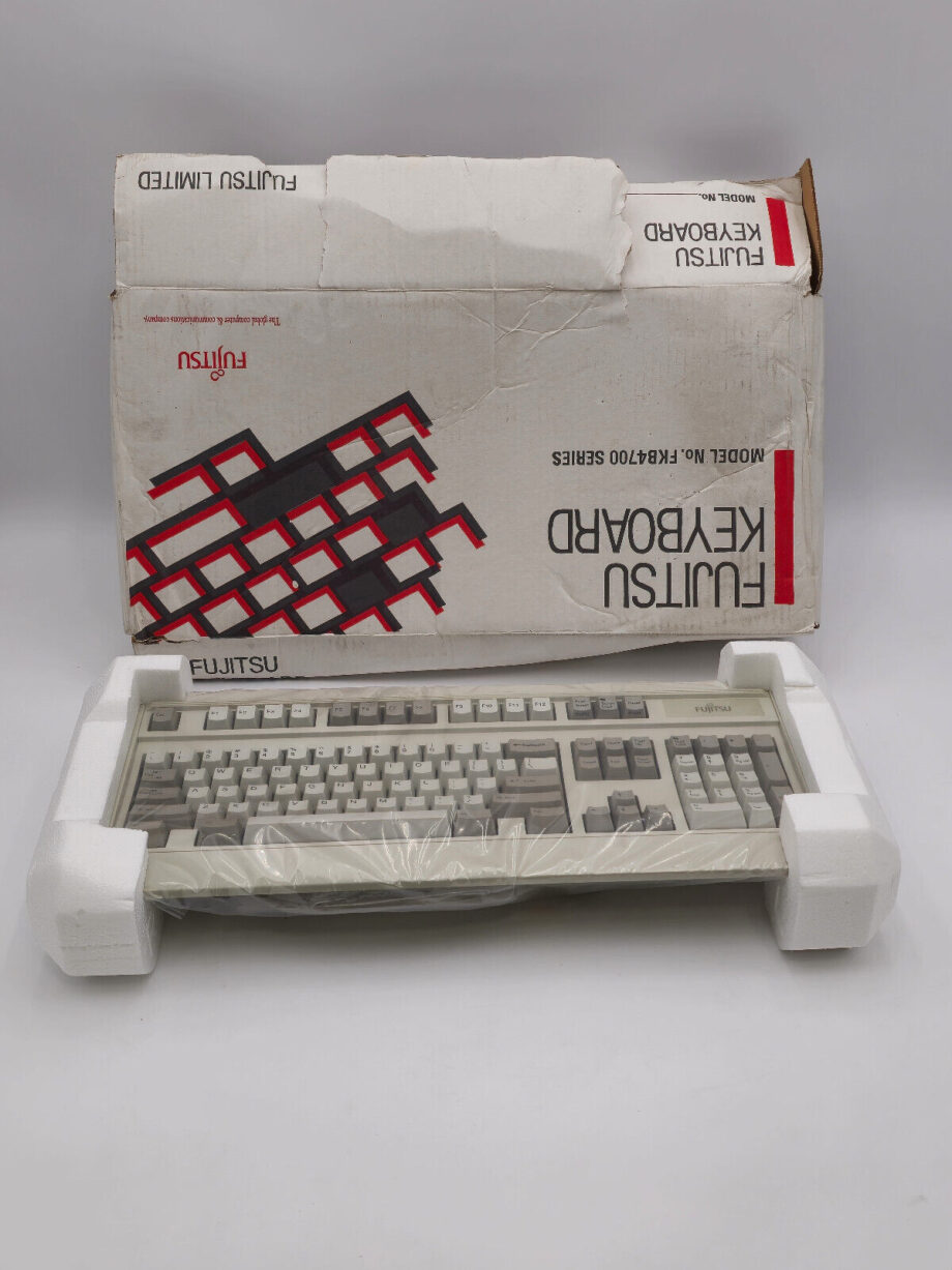 image of Vintage Fujitsu FKB4700 Mechanical Keyboard 5 Pin DIN Computer Keyboard UNUSED 375858545073