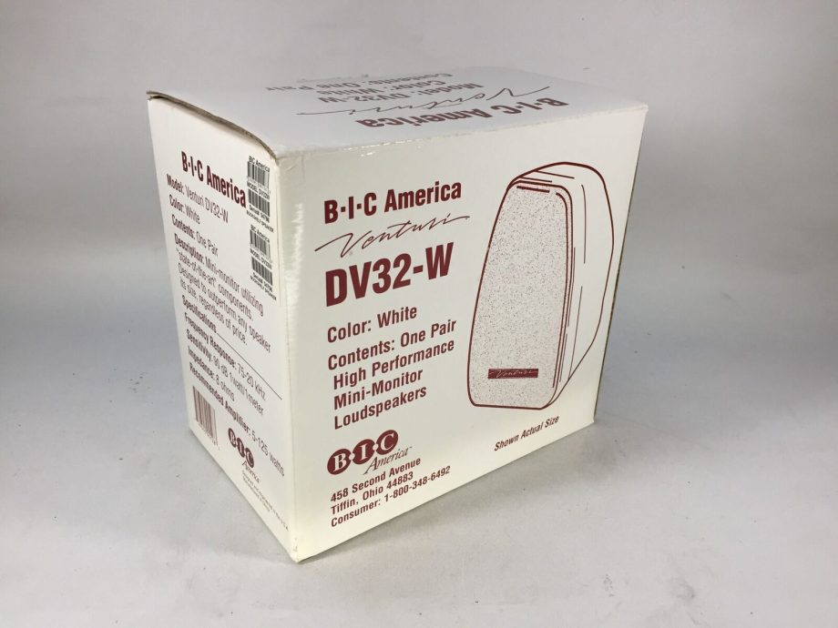 image of BIC America Venturi Speakers White Model DV32 W Open Box 355045552783