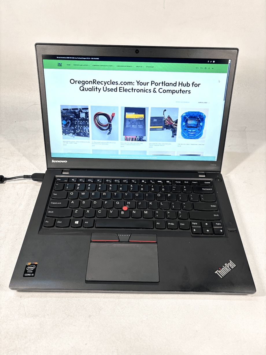 image of Lenovo ThinkPad T450s i5 5200U 8GB 240GB SSD Windows10 Pro no battery 375530819204