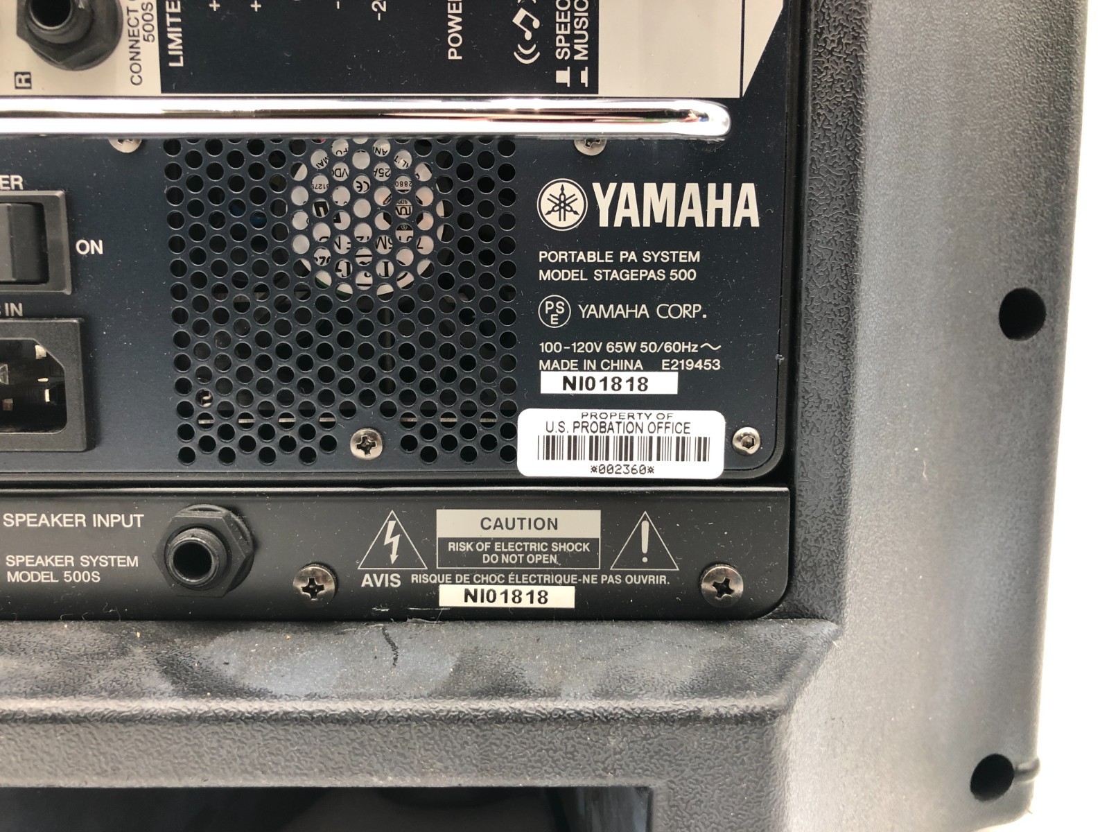 Yamaha StagePas 500 Portable PA System Speaker Pair - Tested and Working
