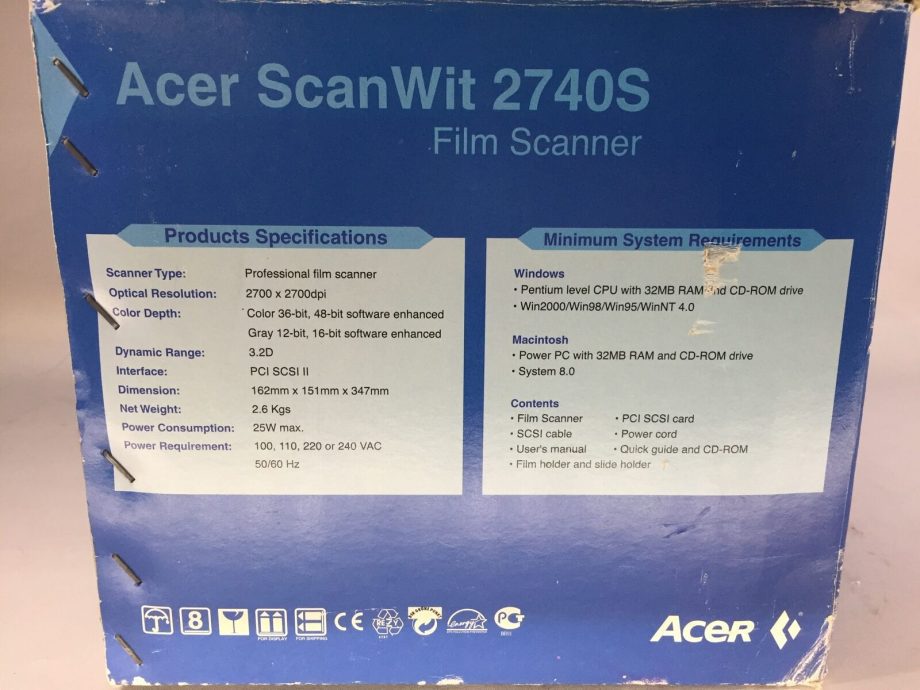 image of Acer ScanWit 2740S Flim Scanner 6621 01A Open Box Used 354804542424 2