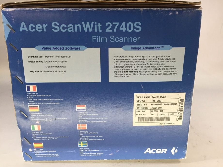 image of Acer ScanWit 2740S Flim Scanner 6621 01A Open Box Used 354804542424 3