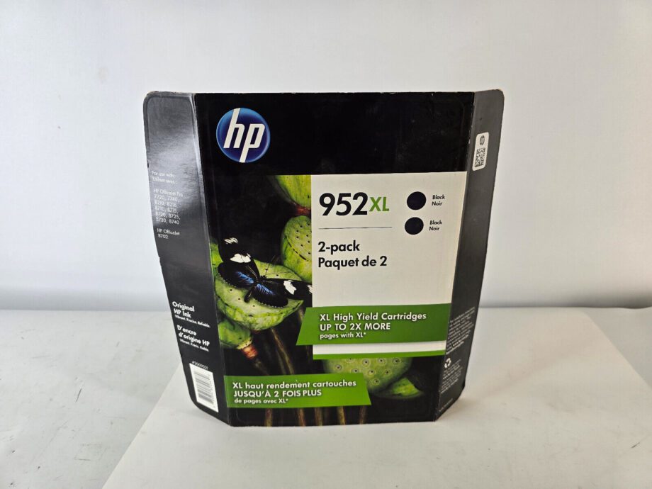 image of HP 952XL N9K29BN Black Ink Cartige 2 Pieces EXP 0821 375606817824