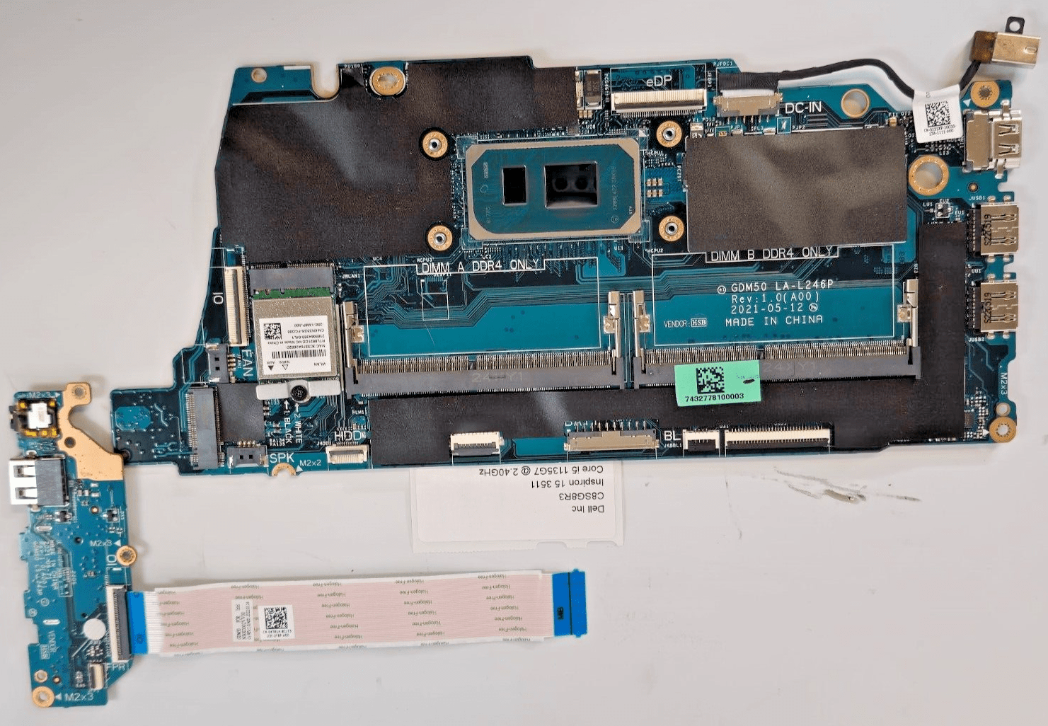Dell Inspiron 15 3511 15.6 Laptop Intel i5-1135G7 Motherboard 0XMF7W  LA-L246P - OregonRecycles.com