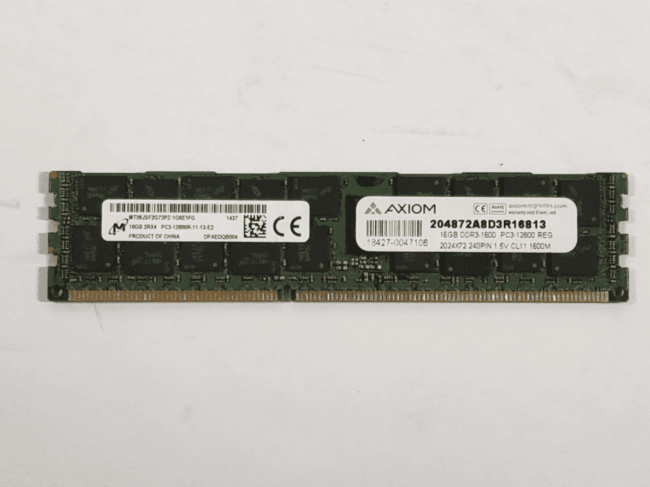 image of Micron 16GB 2RX4 PC3L 12800R Server Memory RAM MT36JSF2G72PZ 1G6E1 354103306144