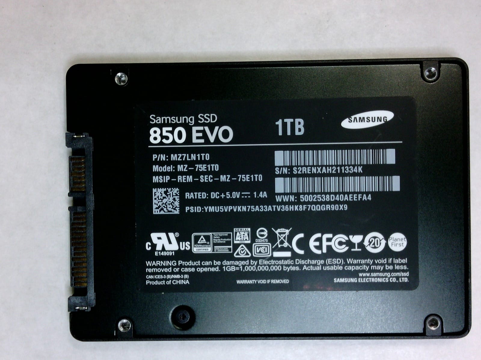 SAMSUNG 850 EVO 1TB 2.5" 6Gb/s SATA SSD Tested 1 SAMSUNG 850 EVO 1TB 2.5" 6Gb/s SATA SSD Tested