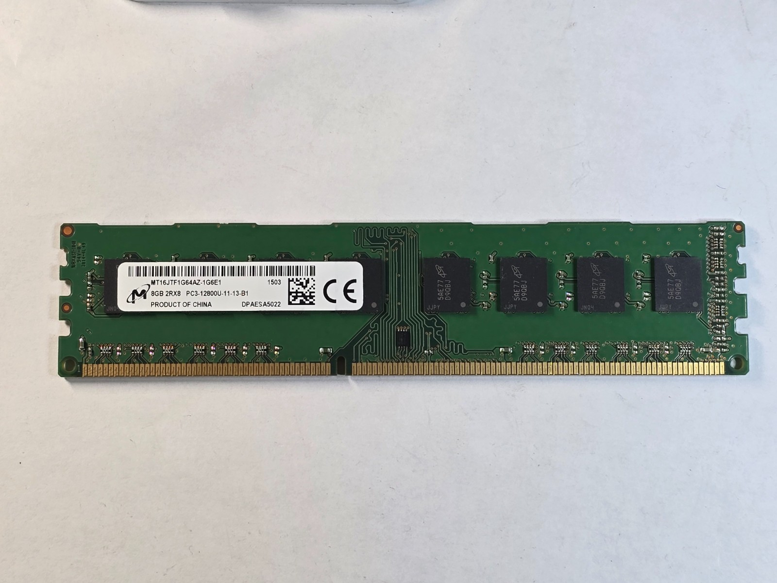 Micron 8GB 2Rx8 PC3-12800U DDR3-1600 Desktop RAM MT16JTF1G64AZ-1G6E1 1 Micron 8GB 2Rx8 PC3-12800U DDR3-1600 Desktop RAM MT16JTF1G64AZ-1G6E1