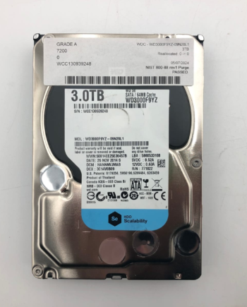 WDC WD3000F9YZ-09N20L1 3TB 3.5" 6Gb/s 7200 RPM SATA HDD Tested