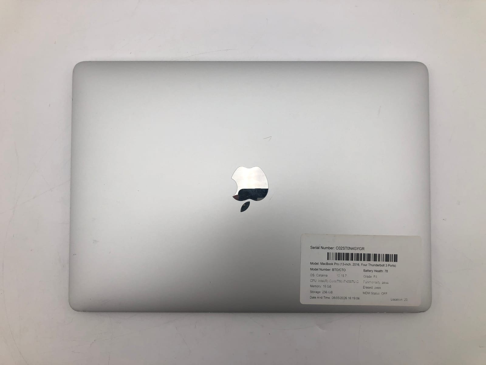 Apple | MacBook Pro (13-inch, 2016, Four Thunderbolt 3 Ports) | | 78% Battery 5 Apple | MacBook Pro (13-inch, 2016, Four Thunderbolt 3 Ports) | | 78% Battery