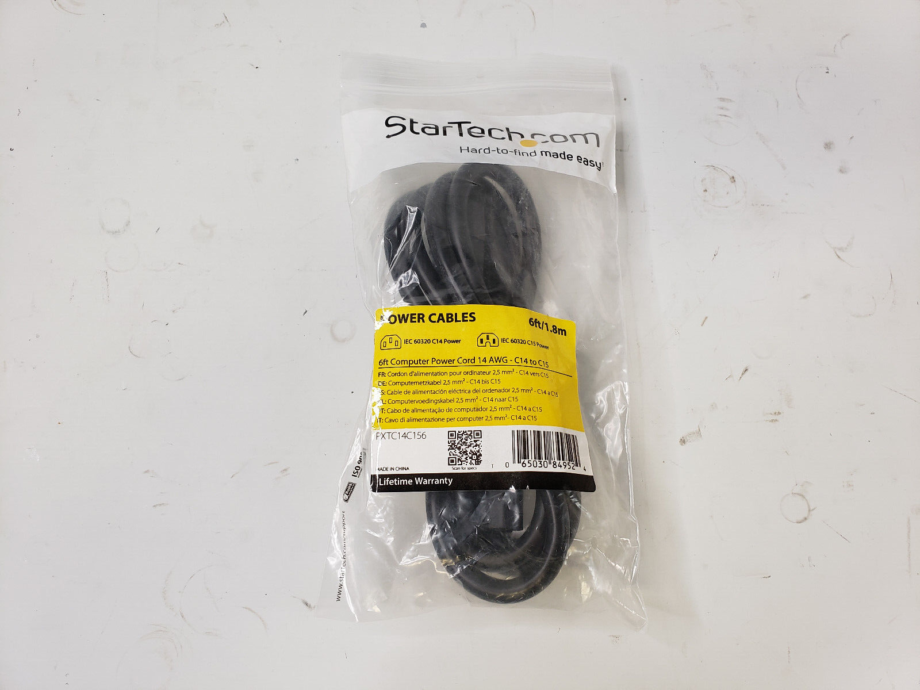 StarTech 6ft 14 AWG Computer Power Cord Extension - IEC C14 to IEC C15; k6