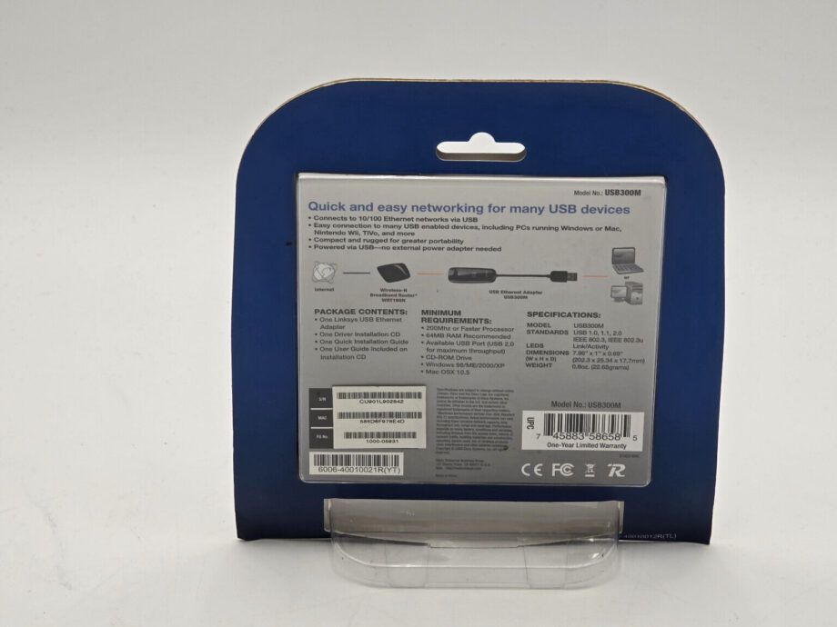 image of Sealed Cisco Linksys USB to RJ45 Ethernet Adapter Model USB300M Fast Ship 375910861805 2