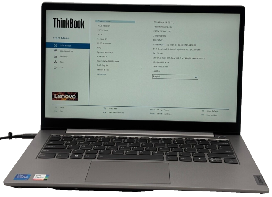 Lenovo ThinkBook 14 G2 ITL i7-1165G7 24GB 512GB NO OS NO Bat *SEE DESCRIPTION*