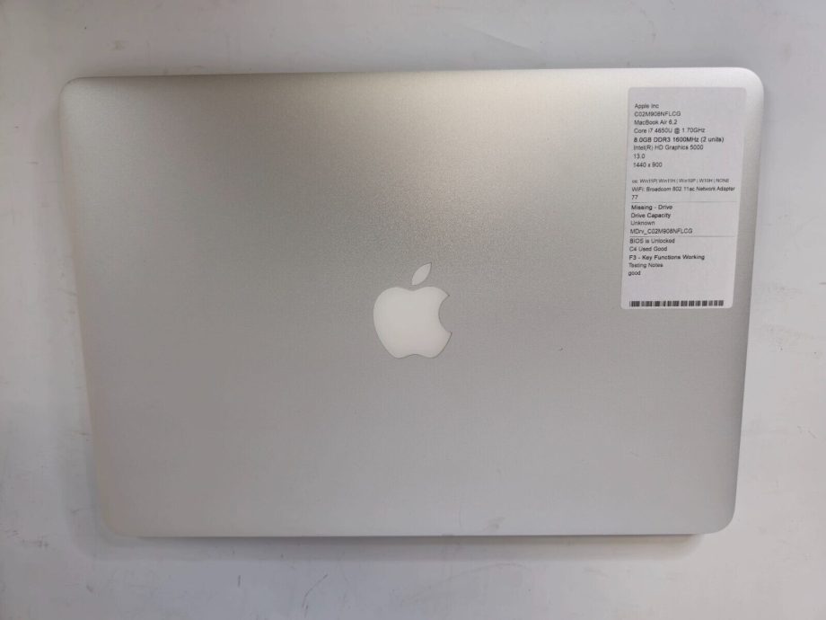 image of 133 2014 MacBook Air MF068LLA i7 4650U 170GHz 8GB no bat storage device ada 355717121145 2