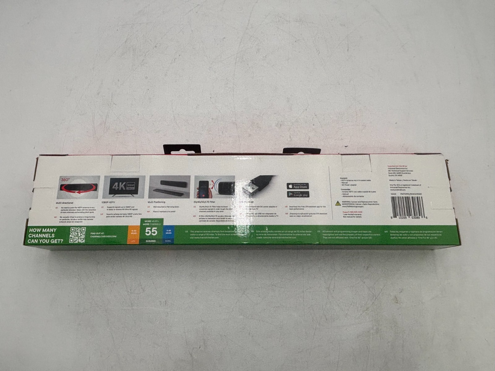 ONEforALL 14424 Amplified HDTV Indoor Antenna — New in Box (C9 F6) 3 ONEforALL 14424 Amplified HDTV Indoor Antenna — New in Box (C9 F6)