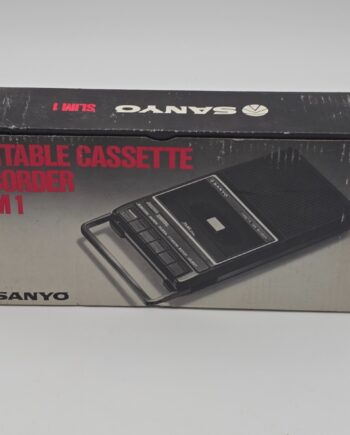 Vintage Sanyo SLIM 1 Portable Cassette Recorder – New Open Box – Original Manual