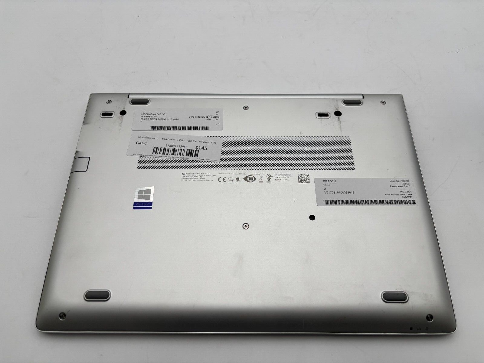 HP EliteBook 840 G5 Intel i5-8350U - 256GB SSD - Windows 11 Pro NO BATTERY 4 HP EliteBook 840 G5 Intel i5-8350U - 256GB SSD - Windows 11 Pro NO BATTERY