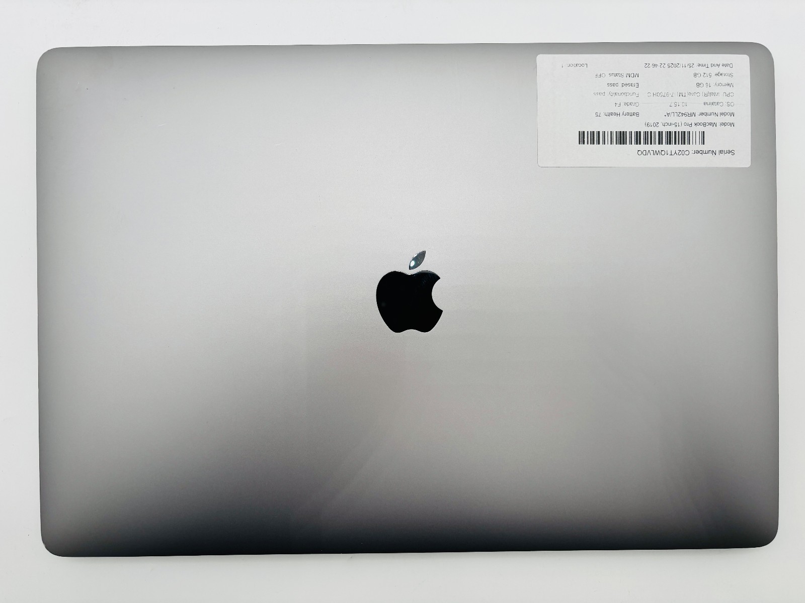 MacBook Pro 15 2019 - i7 9750H 16GB 512GB SSD macOS Catalina
