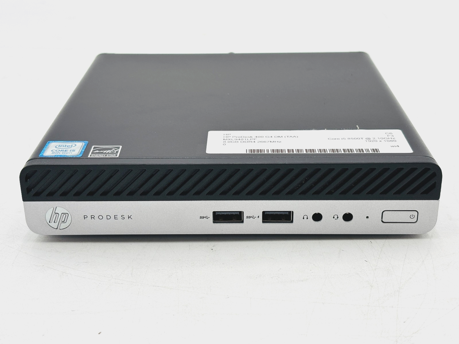 HP ProDesk 400 G4 DM i5-8500T 8GB RAM 500GB SSD Win 11 Pro Mini PC