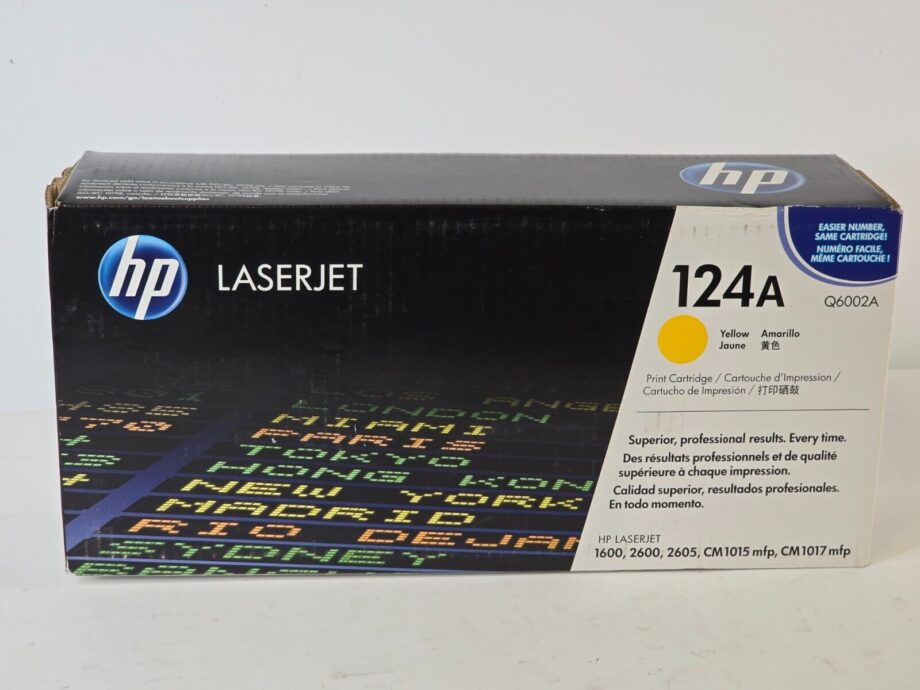 image of New Sealed OEM HP LASERJET 124A Q6002A Yellow Toner Cartridge 375544845295