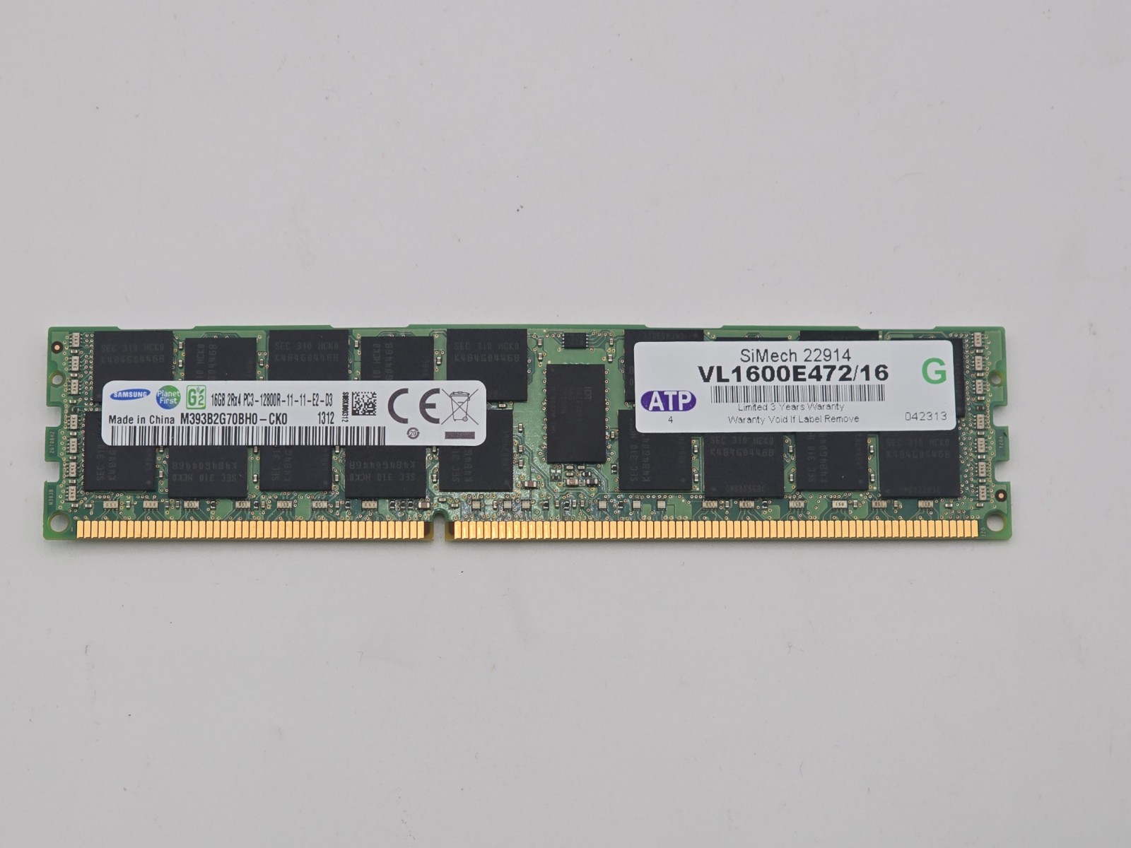 Samsung 16GB DDR3 PC3‑12800R ECC Registered RAM M393B2G70BH0‑CK0 1600MHz – Teste 1 Samsung 16GB DDR3 PC3‑12800R ECC Registered RAM M393B2G70BH0‑CK0 1600MHz – Teste