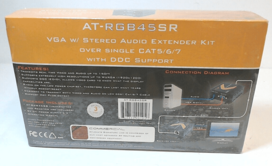 image of ATLONA AT RGB45SR VGA wSTEREO AUDIO EXTENDER KIT NEW IN BOX 355623728976 2