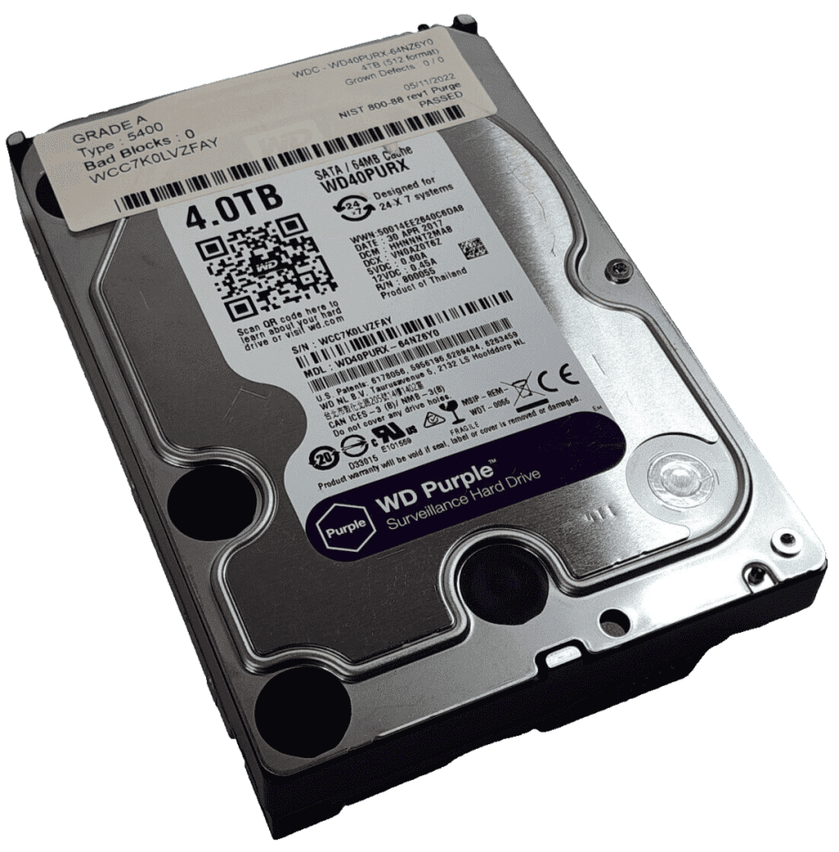 image of Western Digital WD Purple 4TB HDD SATA lll Surveillance Hard Disk Drive WD40PURX 375122448676