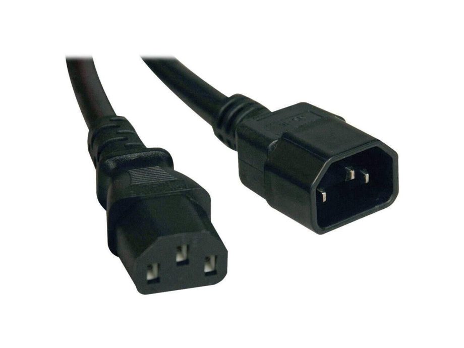 image of Tripp Lite Heavy Duty Power Extension Cord 15A 14AWG IEC 320 C14 to IEC 320 C 375269815796