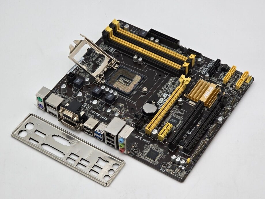 image of Asus B85M E LGA1150 DDR3 Micro ATX Desktop Motherboard IO Plate Tested 375788492107