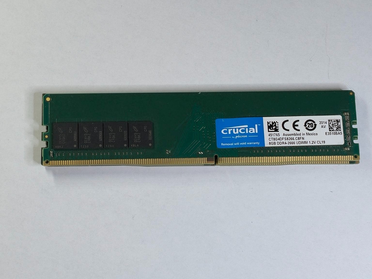 Crucial CT8G4DFSB2666 8GB DDR4‑2666MHz UDIMM PC4‑21300 Desktop RAM Module 1 Crucial CT8G4DFSB2666 8GB DDR4‑2666MHz UDIMM PC4‑21300 Desktop RAM Module