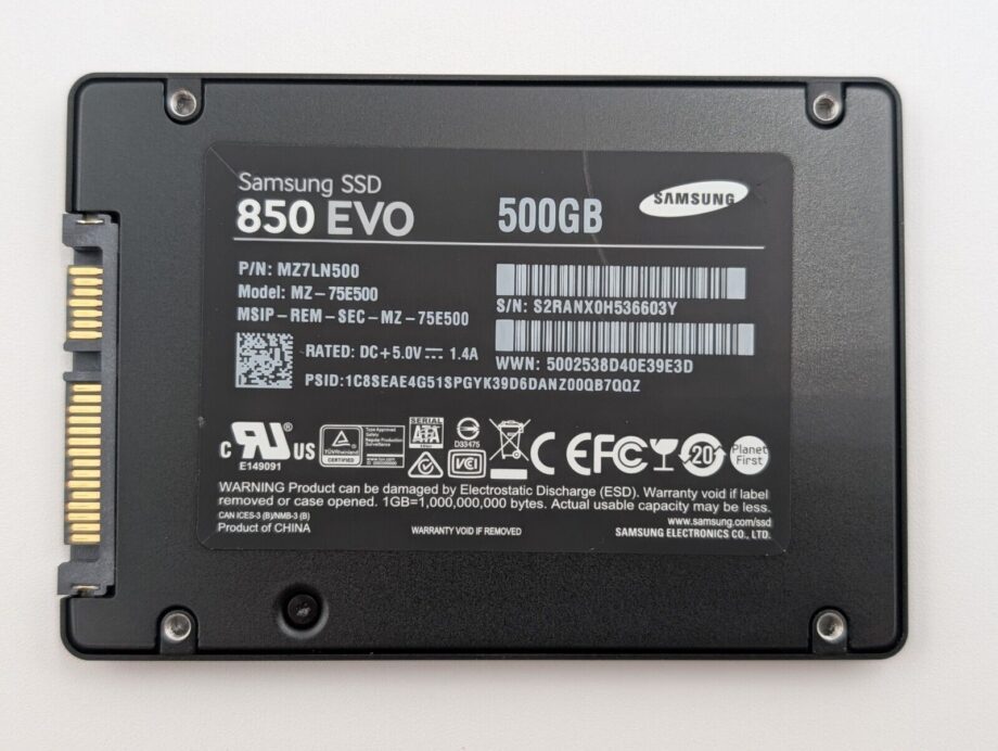 image of Samsung 500GB 850 EVO 25 SSD Solid State Drive SATA III MZ 75E500 356032488907 2