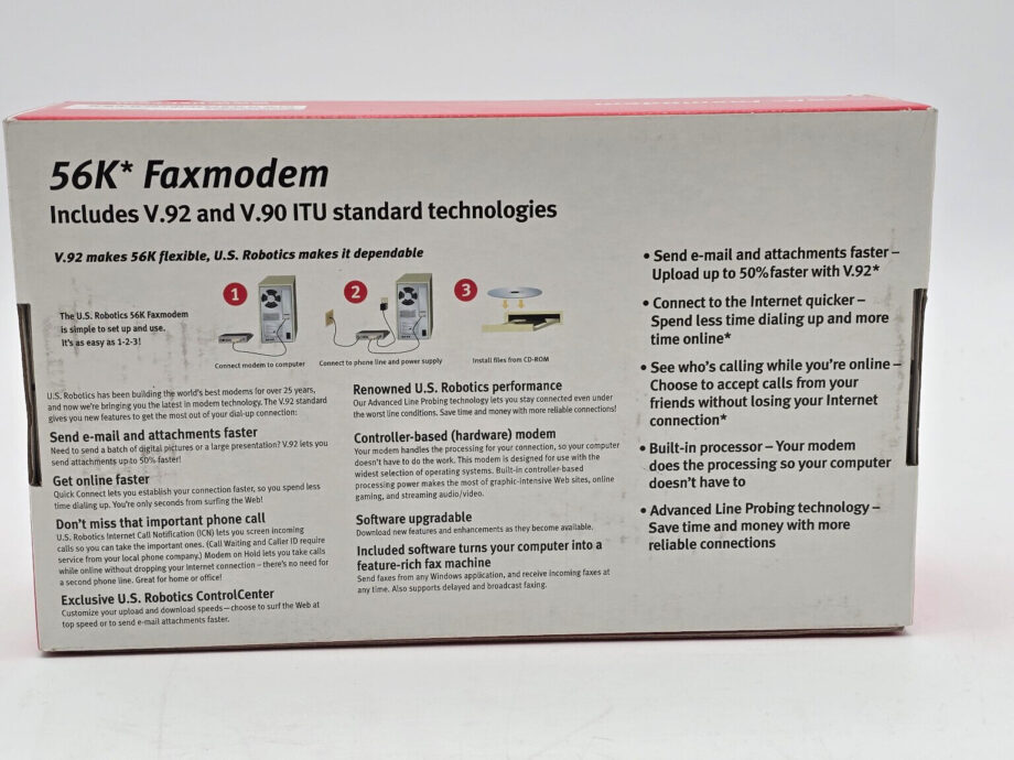 US Robotics USR5686E 56k V.92 External Serial Data Fax Modem NEW