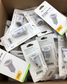 Lot (100) – Cell Candy Fast Charge Dual USB Car Charger KPCUSBDO24A-WHCP - New