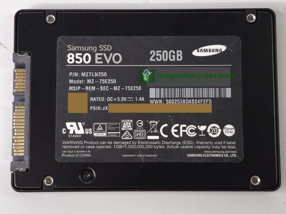 image of Samsung 250GB 850 EVO 25 SSD Solid State Drive SATA III MZ 75E250 356035822217 2