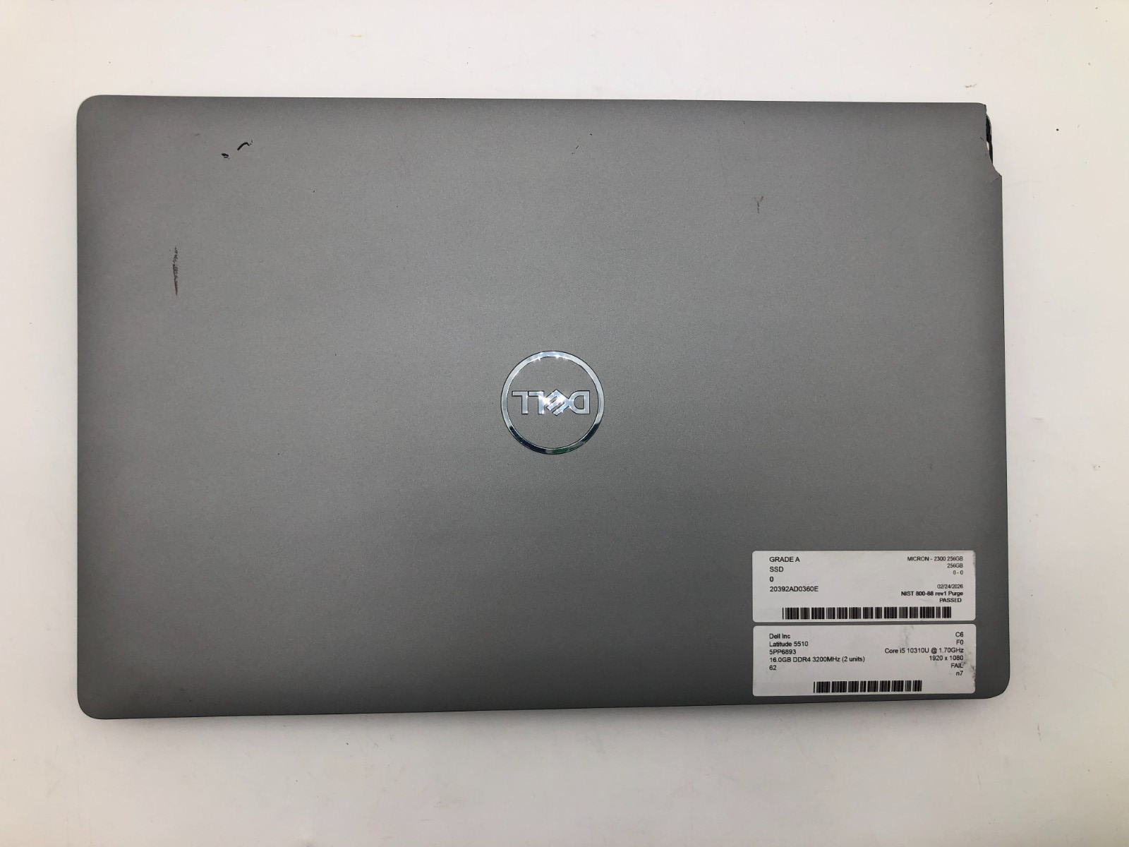 Dell Latitude 5510 i5-10310U 16GB 256GB NVMe 15.6" FHD Win 11 Pro No Battery 5 Dell Latitude 5510 i5-10310U 16GB 256GB NVMe 15.6" FHD Win 11 Pro No Battery