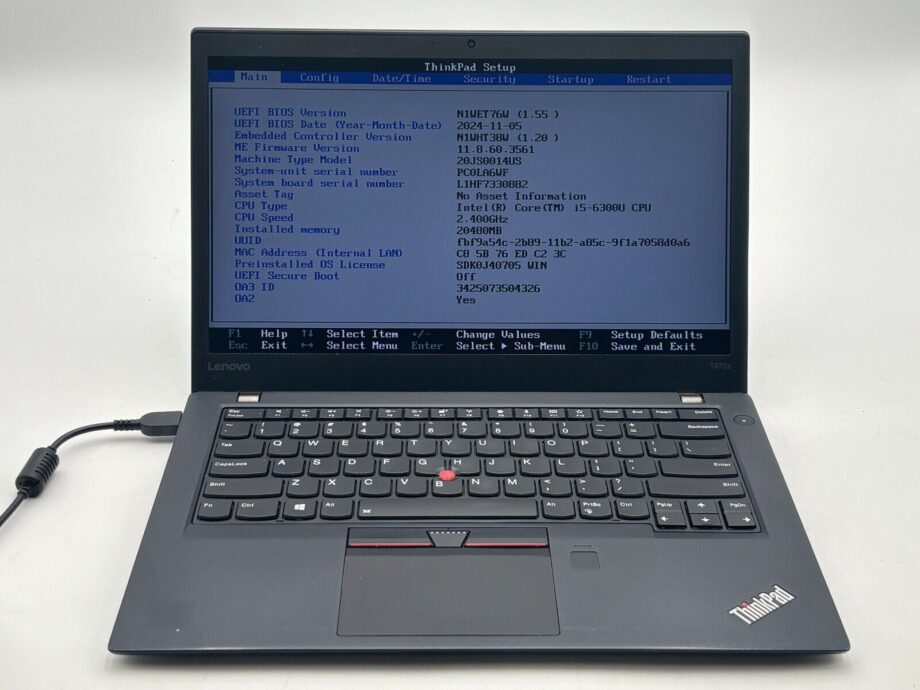 Lenovo ThinkPad T470s Laptop i5-6300U | 256GB SSD | Win 10 Pro *NO BATTERY*