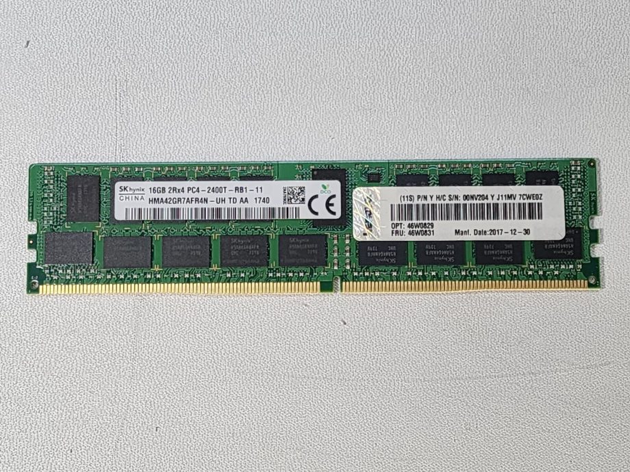 image of HMA42GR7AFR4N UH SK Hynix 1x 16GB DDR4 2400 RDIMM PC4 19200T R Dual Rank x4 Mo 374754735557