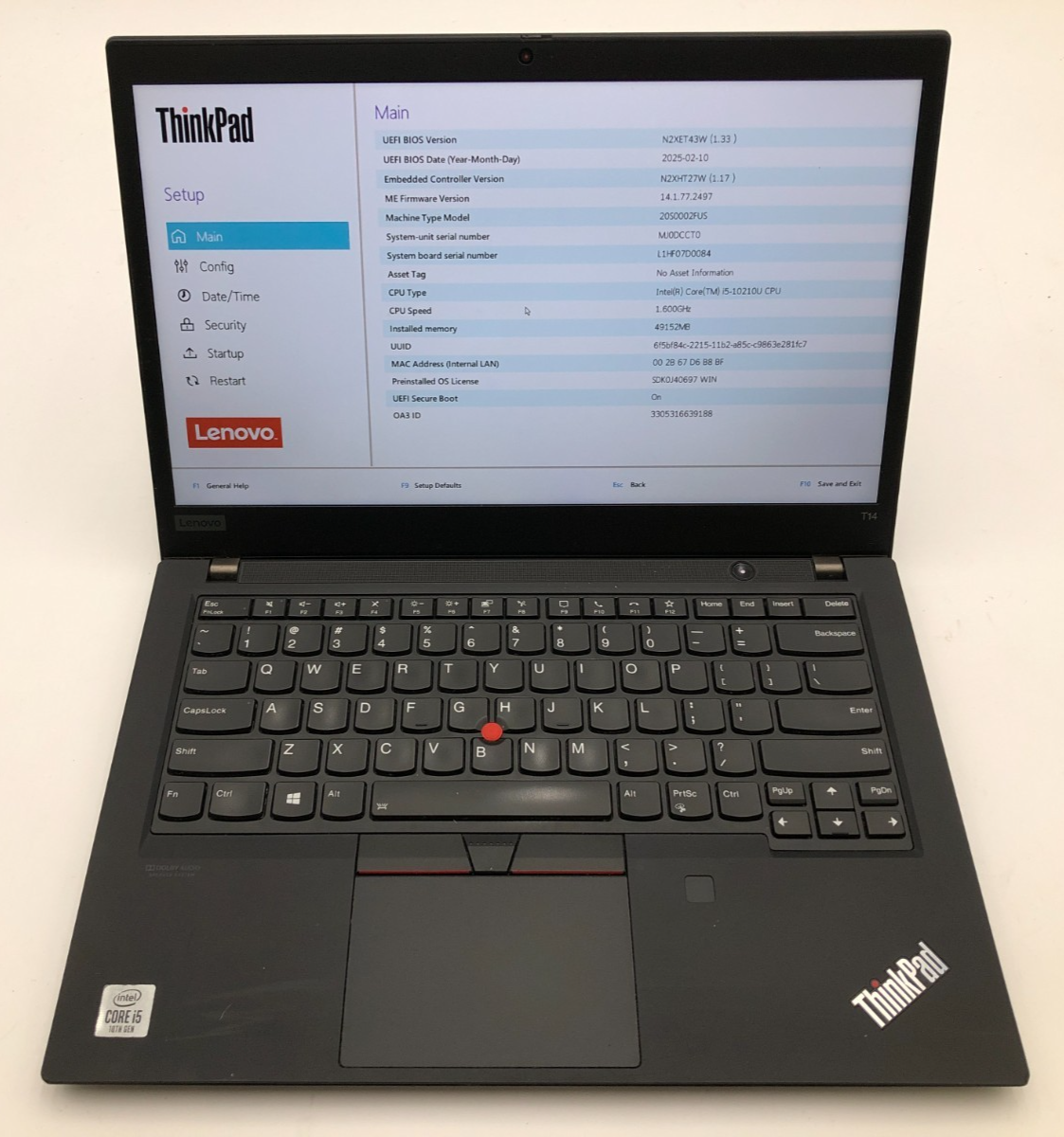 Lenovo ThinkPad T14 Gen 1 i5-10210U 48GB 512GB SSD Win 11 Pro 14" FHD Laptop 1 Lenovo ThinkPad T14 Gen 1 i5-10210U 48GB 512GB SSD Win 11 Pro 14" FHD Laptop