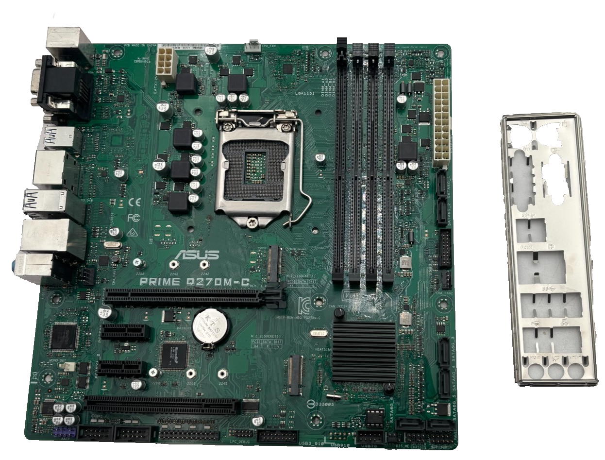 ASUS PRIME Q270M-C mATX LGA1151 DDR4 Motherboard + I/O Shield 1 ASUS PRIME Q270M-C mATX LGA1151 DDR4 Motherboard + I/O Shield