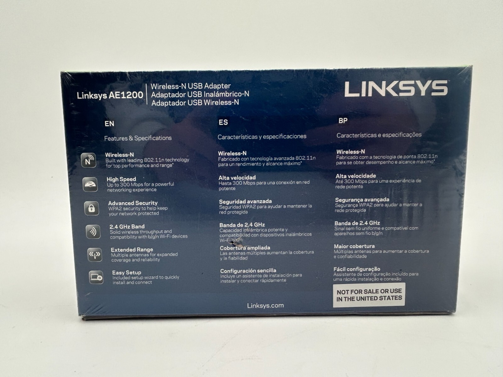 Cisco Linksys AE1200 Wireless-N USB Adapter – New Open Box 3 Cisco Linksys AE1200 Wireless-N USB Adapter – New Open Box