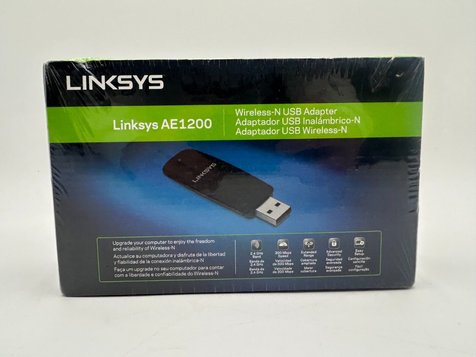 Cisco Linksys AE1200 Wireless-N USB Adapter – New Open Box 1 Cisco Linksys AE1200 Wireless-N USB Adapter – New Open Box