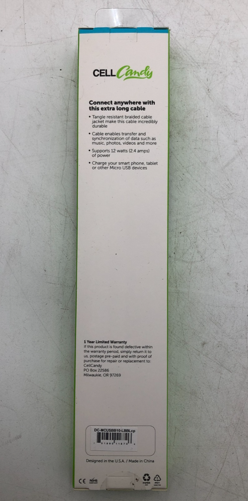 Lot(16)– Blue Cell Candy Sync & Charge Cables (6.5ft USB-C, 10ft Micro USB) -New 4 Lot(16)– Blue Cell Candy Sync & Charge Cables (6.5ft USB-C, 10ft Micro USB) -New