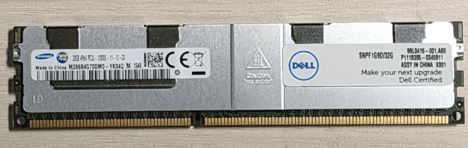 image of Dell 32GB 1x32GB PC3L 12800L 4Rx4 RDIMM 1600MHz DDR3 SNPF1G9D32G 354631248929