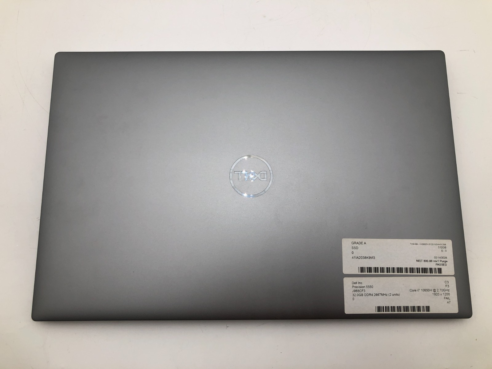 Dell Precision 5550 i7-10850H 32GB 512GB NVMe Quadro T1000 Win 11 Pro No Battery 5 Dell Precision 5550 i7-10850H 32GB 512GB NVMe Quadro T1000 Win 11 Pro No Battery