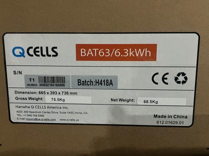image of Q Cells Lithium Ion Solar Battery Module 63 kWH BAT63 375393908659 2