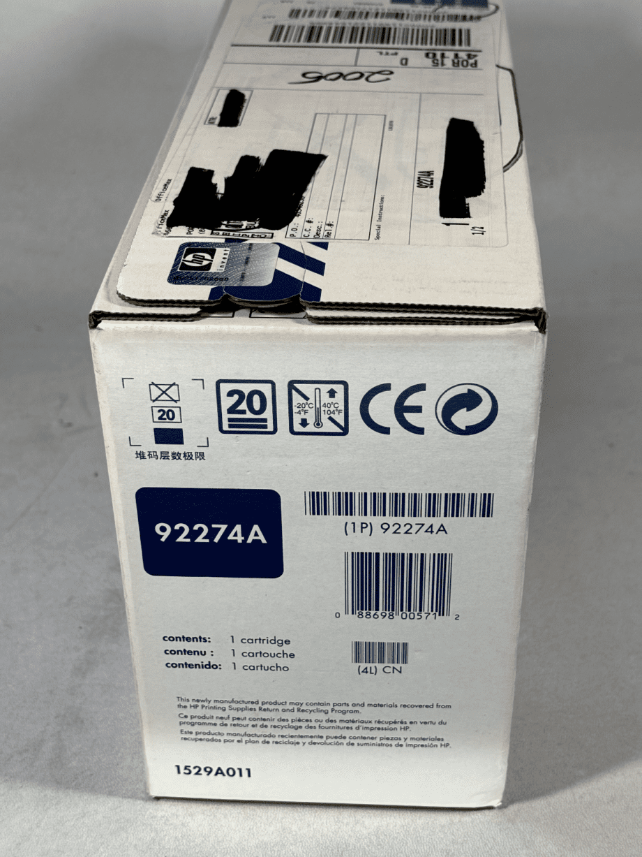 image of HP 74A LaserJet Toner Cartridge OEM BLACK 92274A New 375566526269 5