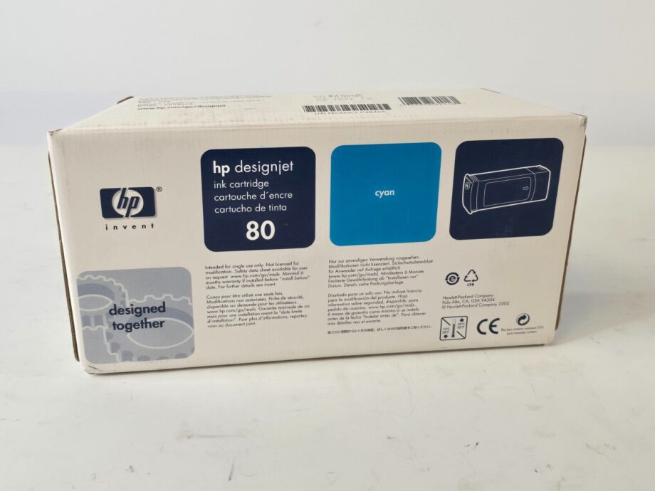 image of Genuine HP Cyan 80 Ink Cartridge C4846A Manufacture Date 221112 355881069779 2